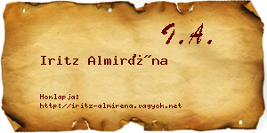 Iritz Almiréna névjegykártya
